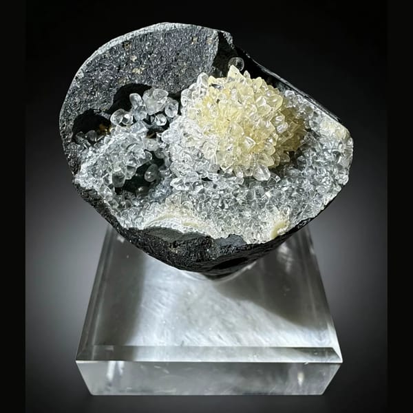 Calcite Cluster in Basalt Geode Vietnam 7.0 cm — complete view