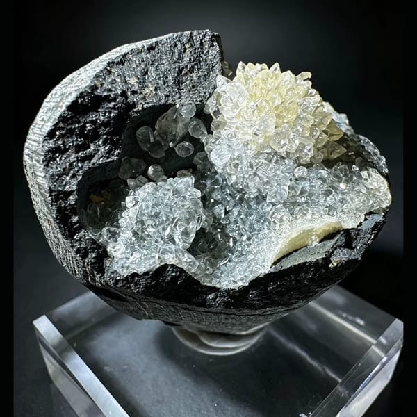 Calcite Cluster in Basalt Geode Vietnam 7.0 cm — alternate view