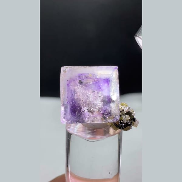 Purple Fluorite Cube with Inclusions Yaogangxian 1.1 cm — alternate view