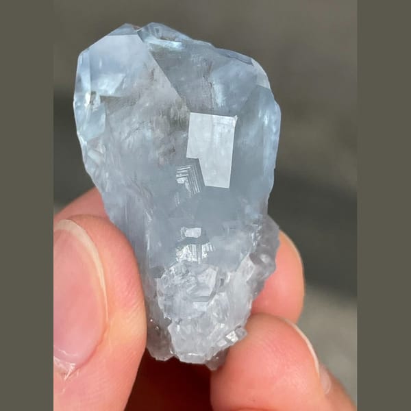 Pale blue celestine D from Madagascar — alternate view