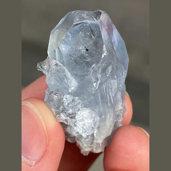 Pale blue celestine D from Madagascar — alternate view