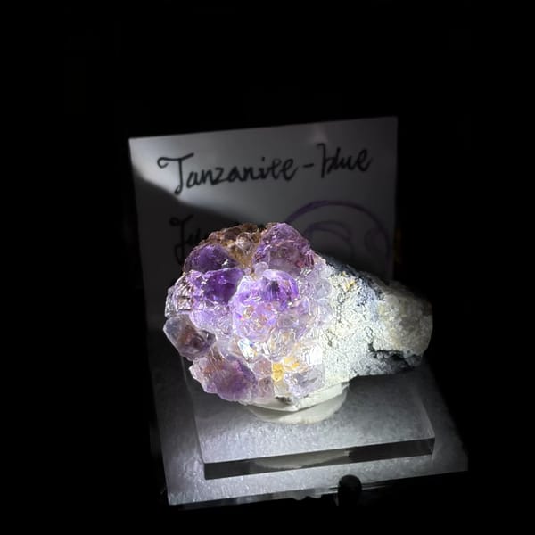 Rich purple tanzanite-blue fluorite — detail view