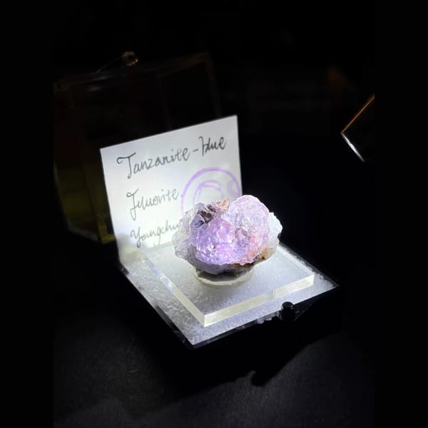 Blue-violet tanzanite fluorite — complete view