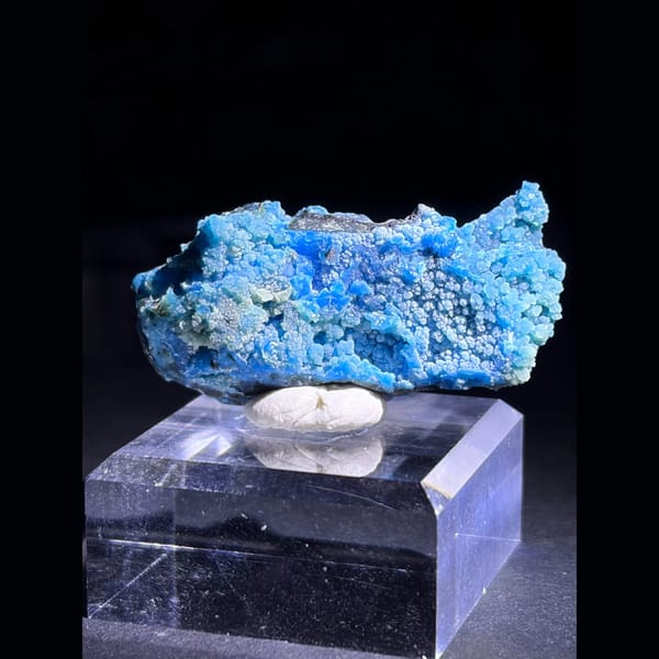 Blue-green botryoidal gibbsite plate — complete view