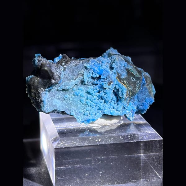 Blue-green botryoidal gibbsite plate — alternate view