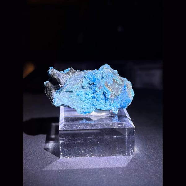 Blue-green botryoidal gibbsite plate — alternate view