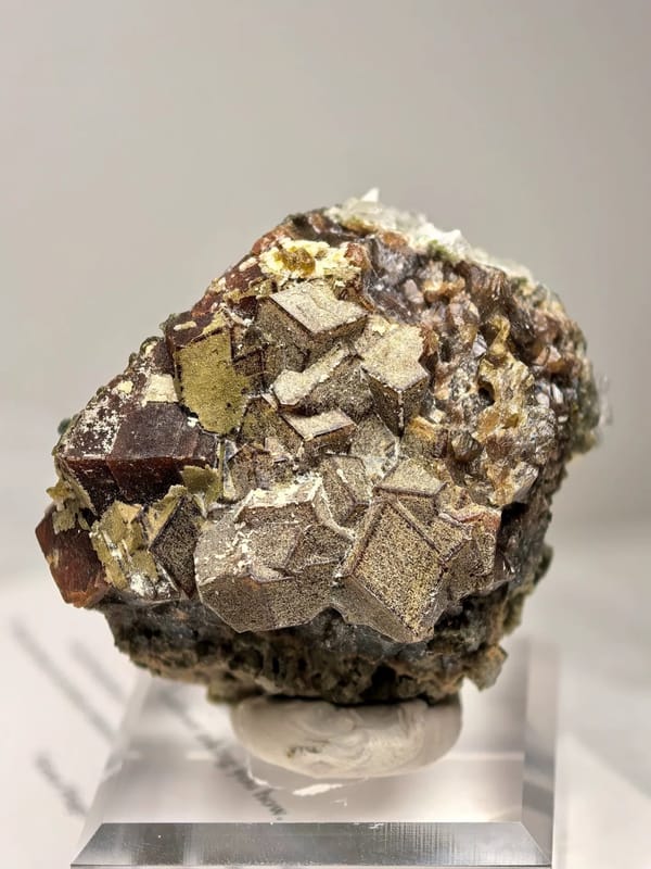Andradite Garnet with Pyrite and Quartz — Inner Mongolia — individual mineral specimen view 1