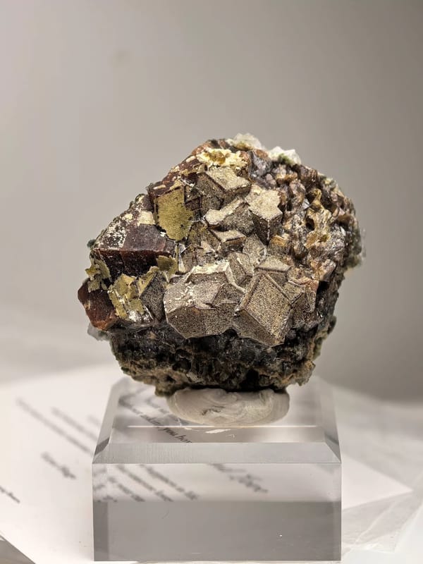 Andradite Garnet with Pyrite and Quartz — Inner Mongolia — individual mineral specimen view 2