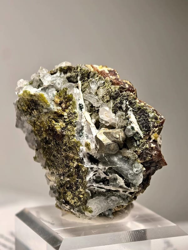 Andradite Garnet with Pyrite and Quartz — Inner Mongolia — individual mineral specimen view 3