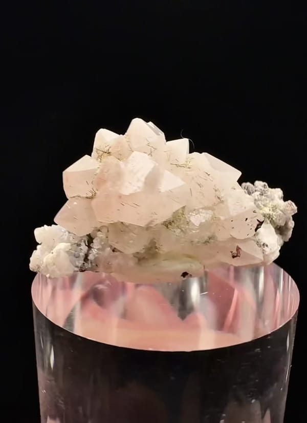 Complete reverse view of the exact Pink Quartz with Natrolite and Specular Hematite