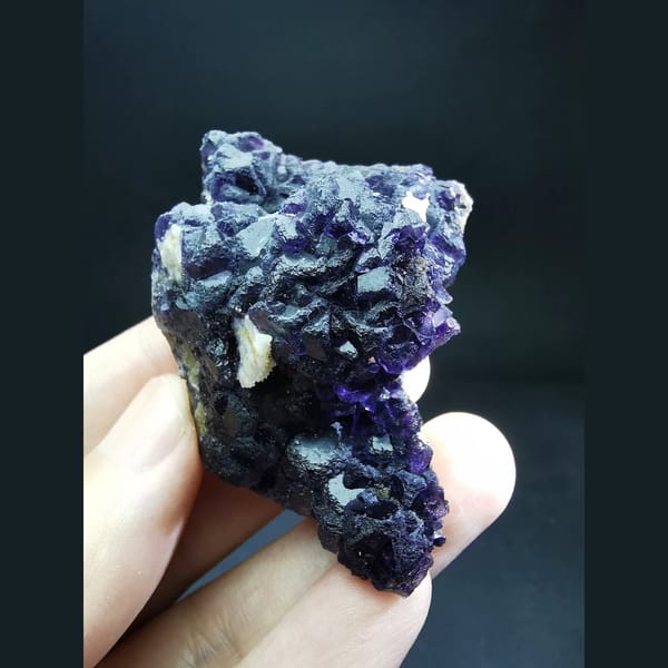 Purple fluorite cluster — complete view