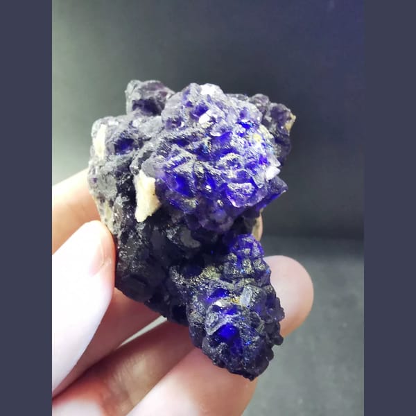 Purple fluorite cluster — alternate view