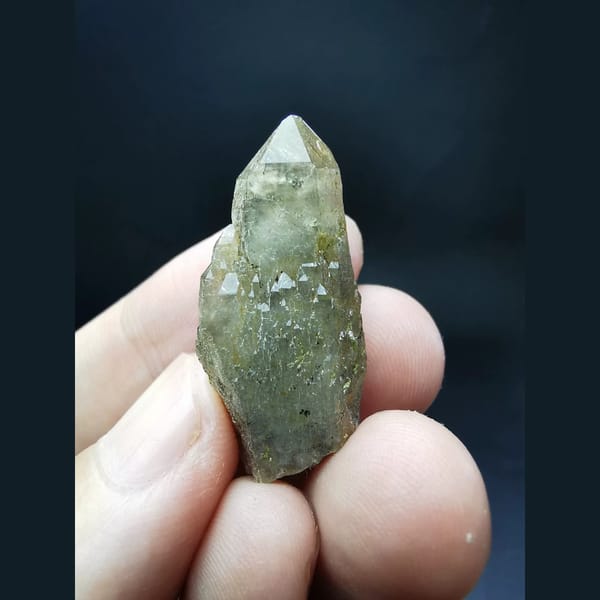 Smoky quartz with epidote — alternate view