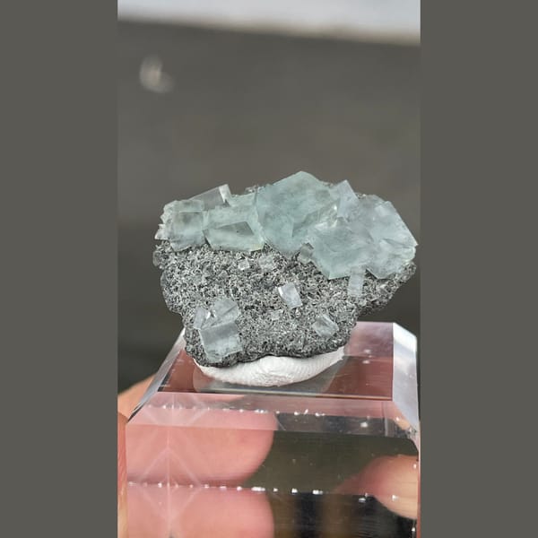 Glassy green fluorite from Hunan — detail view