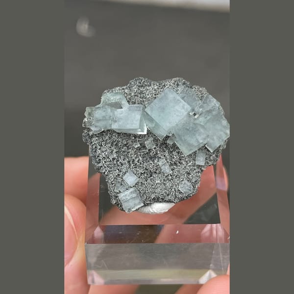 Glassy green fluorite from Hunan — detail view