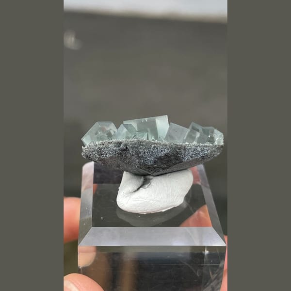 Glassy green fluorite from Hunan — detail view