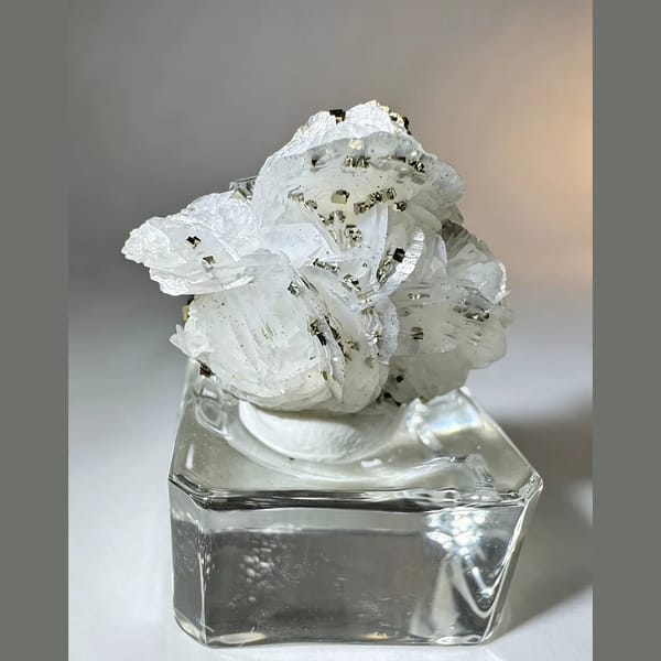 White Calcite with Pyrite Inner Mongolia 3.0 cm — complete view