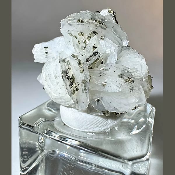 White Calcite with Pyrite Inner Mongolia 3.0 cm — alternate view