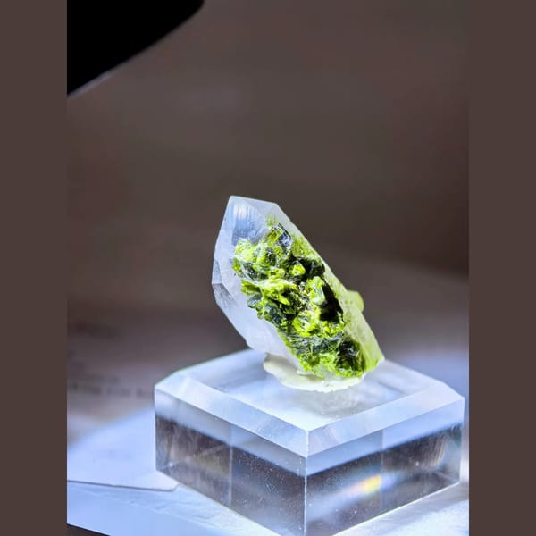 Epidote Included Quartz Crystal — Turkey - complete view