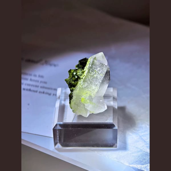 Epidote Included Quartz Crystal — Turkey - alternate view