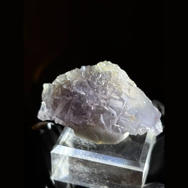 Pale violet-blue fluorite cluster from Yunnan — alternate view