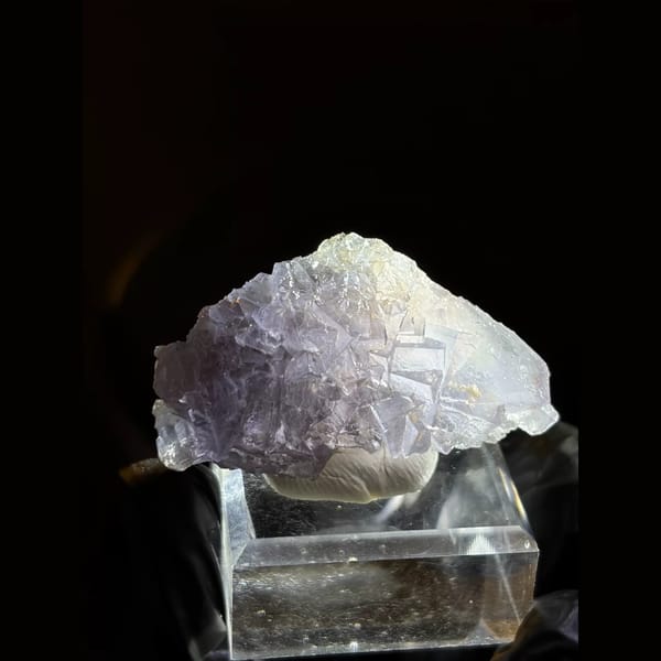 Pale violet-blue fluorite cluster from Yunnan — alternate view