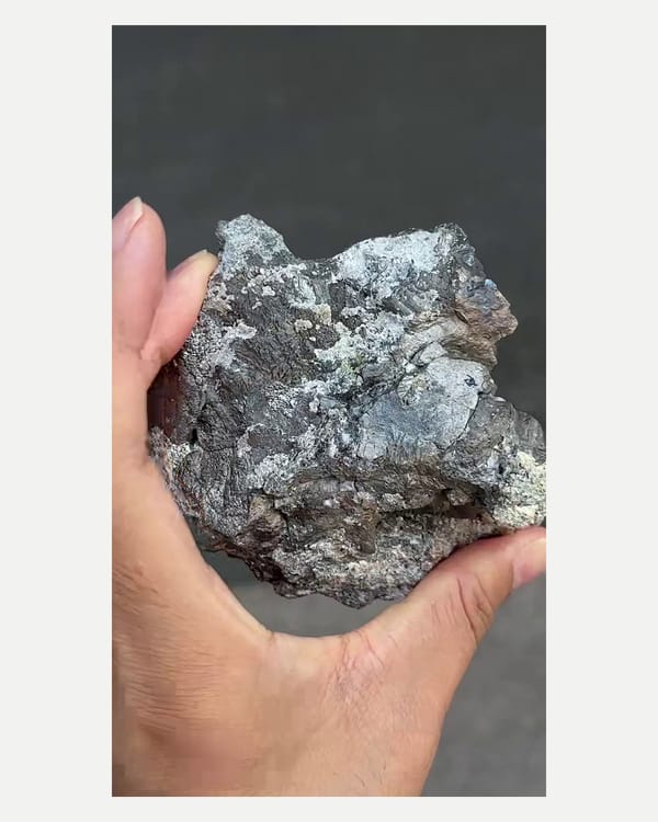 Complete reverse view of the exact arsenopyrite with mica and quartz specimen