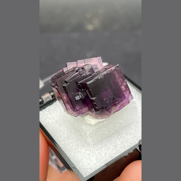 Stacked purple fluorite from Anhui — alternate view