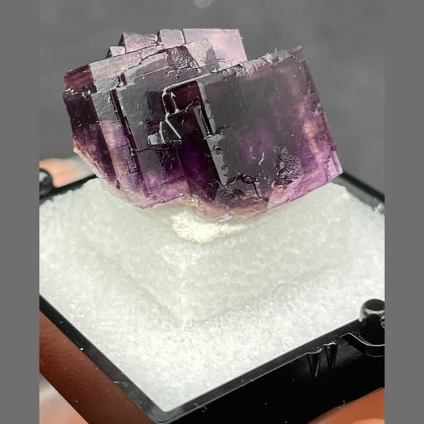 Stacked purple fluorite from Anhui — alternate view