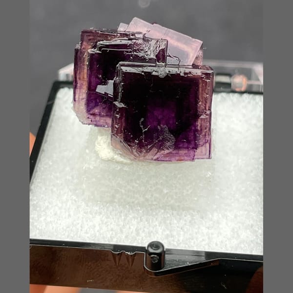 Stacked purple fluorite from Anhui — detail view