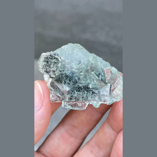 Clear apple green seaweed fluorite from Hunan — complete view