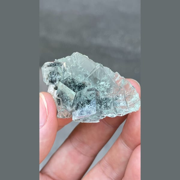 Clear apple green seaweed fluorite from Hunan — alternate view