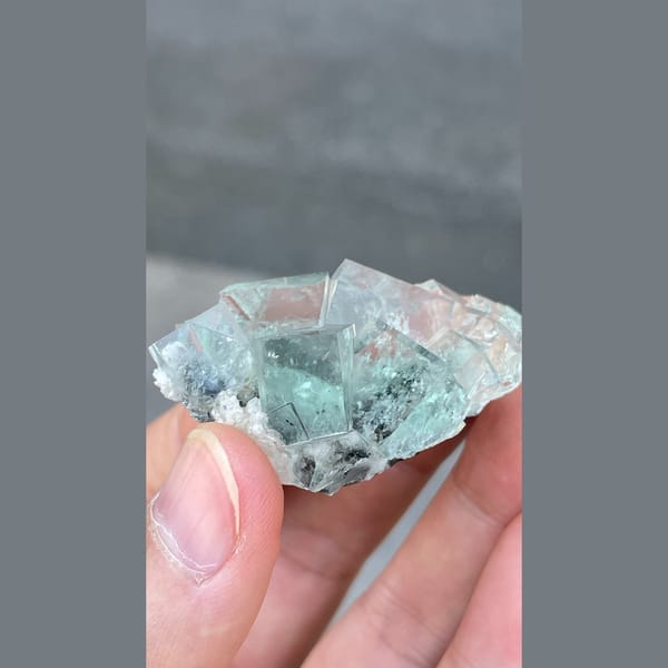 Clear apple green seaweed fluorite from Hunan — alternate view