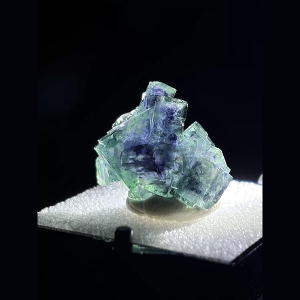 Apple-green floater phantom fluorite — alternate view