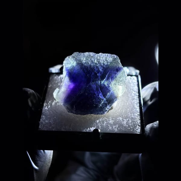 Alien Eye purple phantom fluorite — complete view