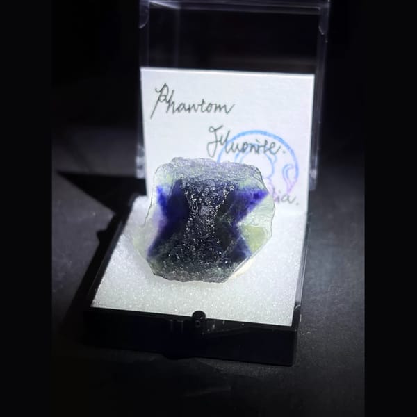 Alien Eye purple phantom fluorite — detail view
