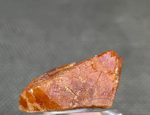 Amber Scheelite Crystals with Quartz from Shuijing — complete side view 3 of 3