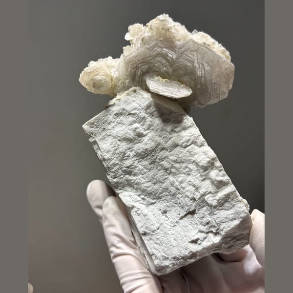 Pakistan mica ball with feldspar — alternate view
