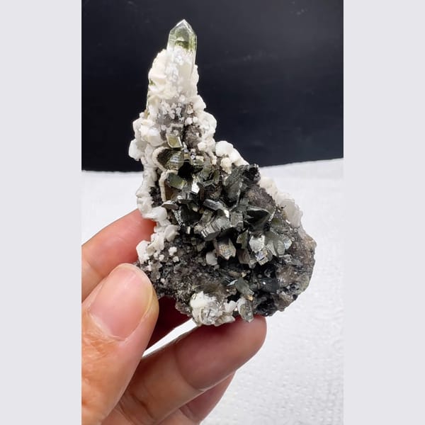 Arsenopyrite Cluster with Quartz Yaogangxian 6.2 cm — complete view