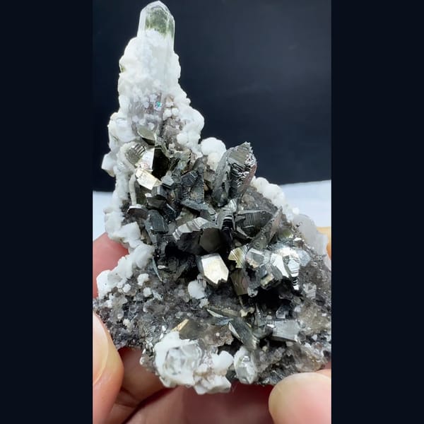 Arsenopyrite Cluster with Quartz Yaogangxian 6.2 cm — alternate view