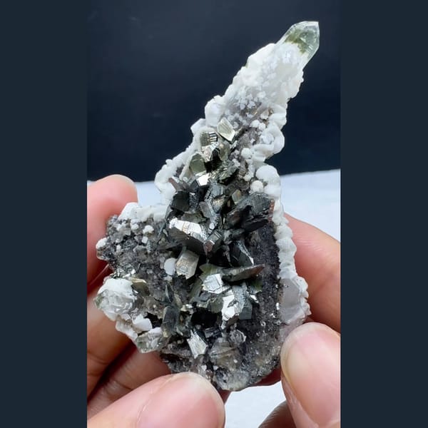 Arsenopyrite Cluster with Quartz Yaogangxian 6.2 cm — detail view