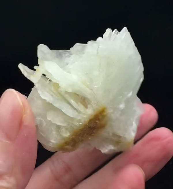 Complete side view of the exact Pale Blue Bladed Barite from Morocco