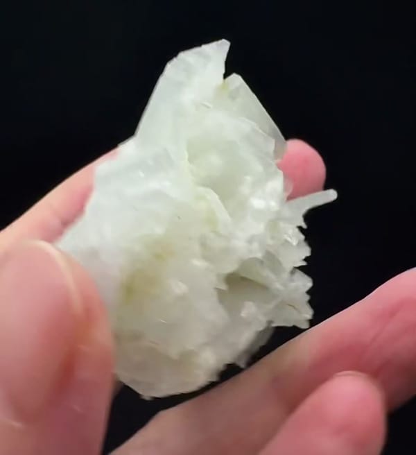 Complete reverse view of the exact Pale Blue Bladed Barite from Morocco