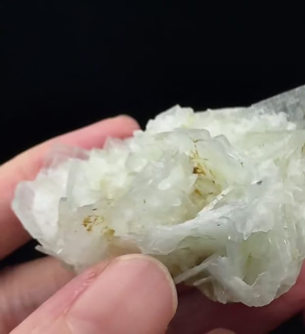 Complete underside view of the exact Pale Blue Bladed Barite from Morocco