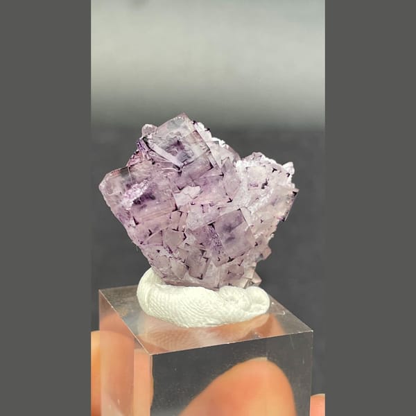 Lilac phantom fluorite with purple corners from Luoyang — alternate view