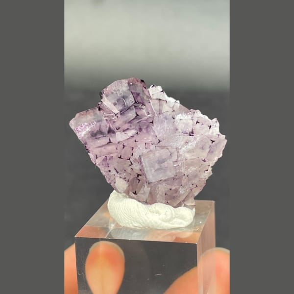 Lilac phantom fluorite with purple corners from Luoyang — alternate view