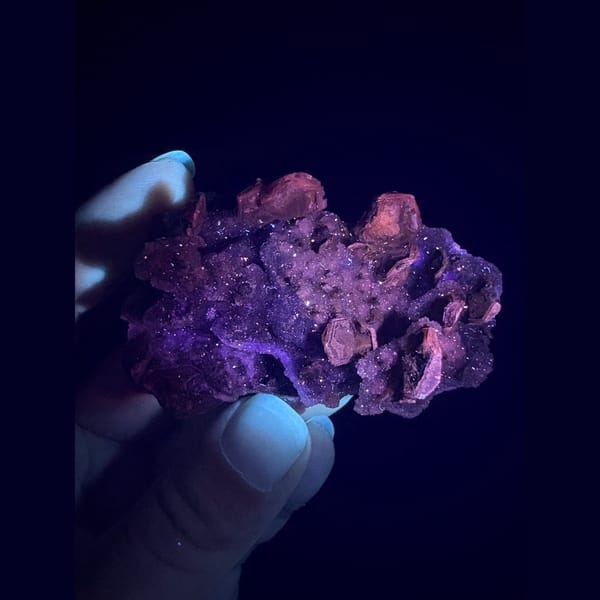 Grey sugary calcite with pseudomorph crystals from Longyan, Fujian — alternate view