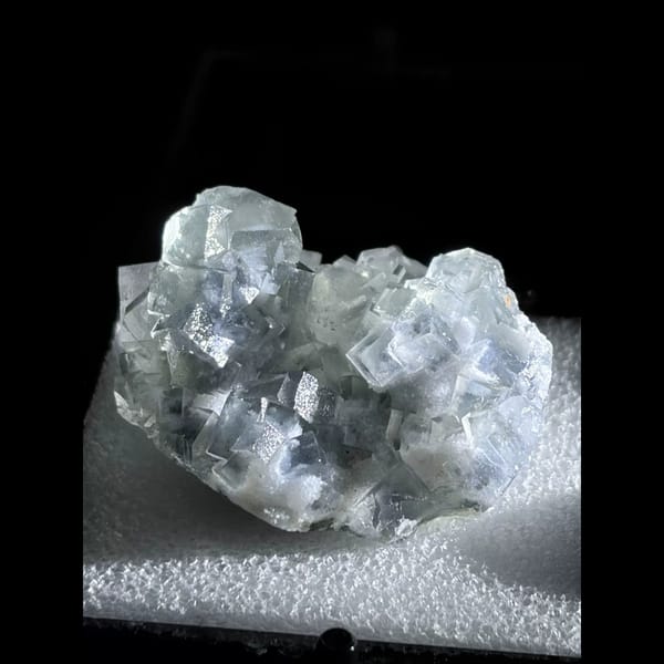 Glassy clear fluorite from Shizhuyuan — detail view