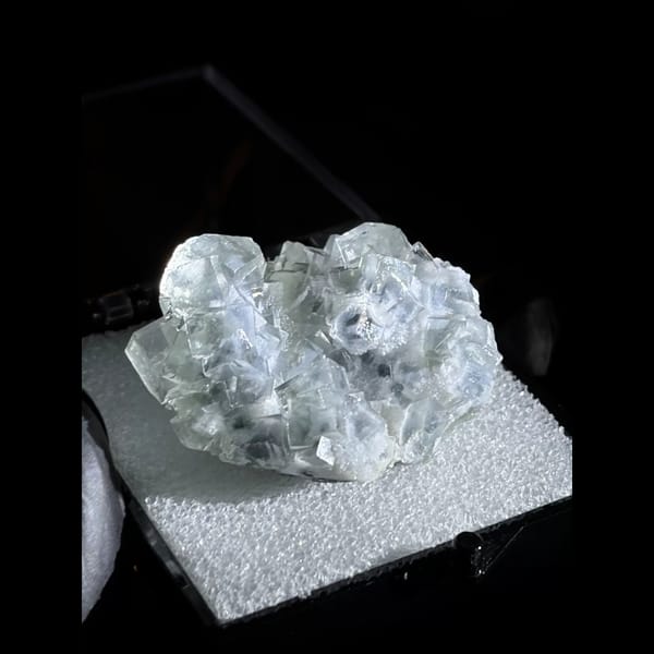 Glassy clear fluorite from Shizhuyuan — detail view