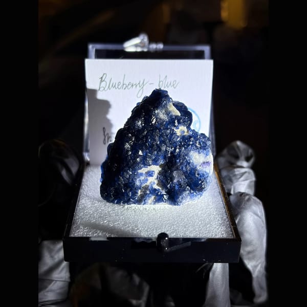 Blueberry blue fluorite from Inner Mongolia — alternate view